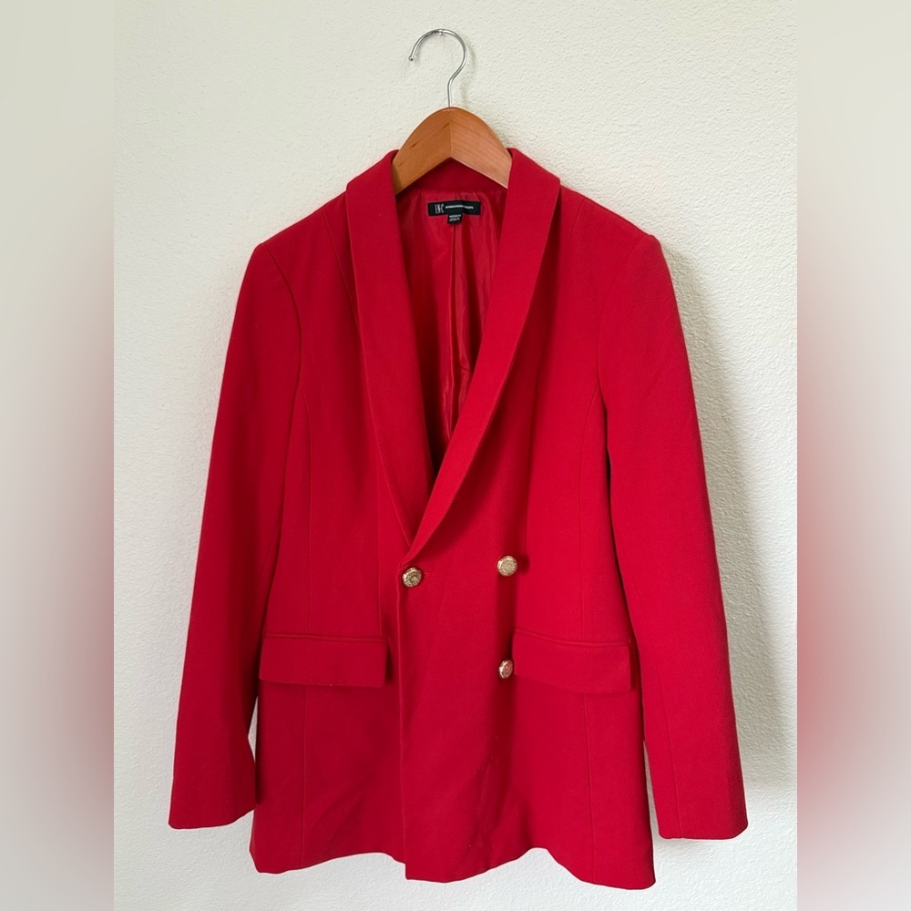 INC International Concepts Red Blazer Suit Jacket with Gold Buttons Size Medium